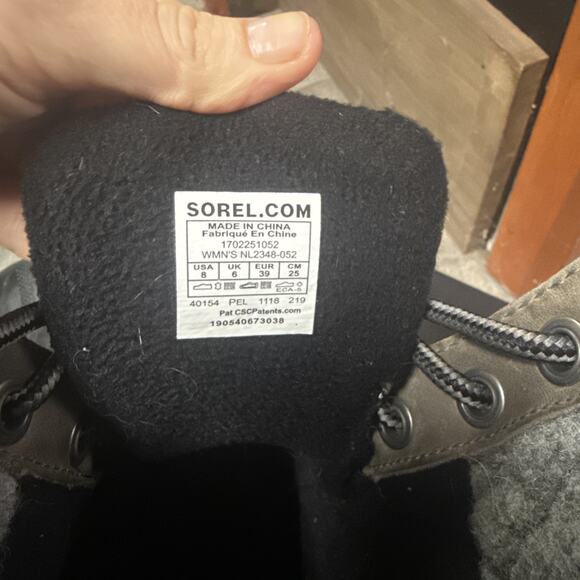 Sorel Women's Slimpack Lace II Winter Boot Quarry Black Sz 8 - Picture 2 of 6